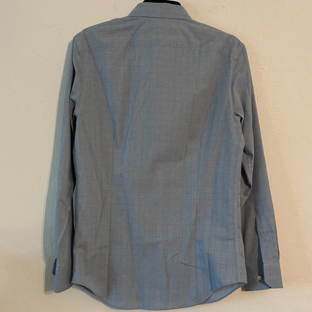 Banana Republic Slim Fit Dress Shirt – Men’s‎ S, Blue Check, Non-Iron